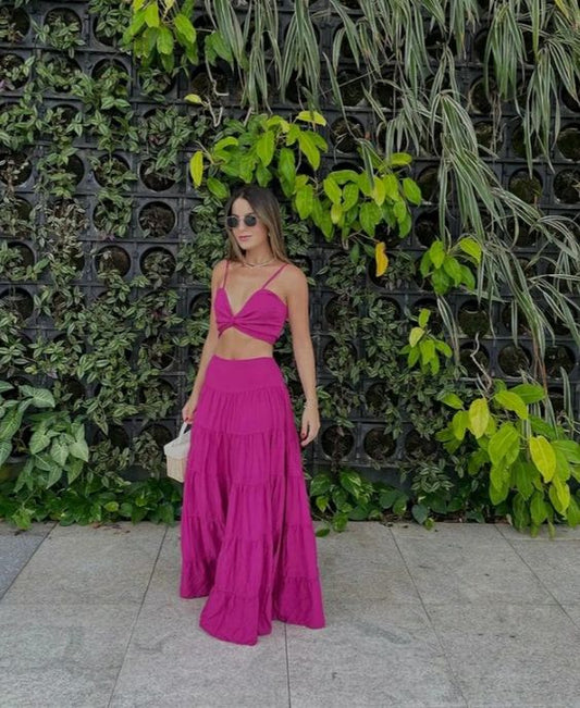 Robe de bal élégante deux pièces, robe de soirée longue fg2647