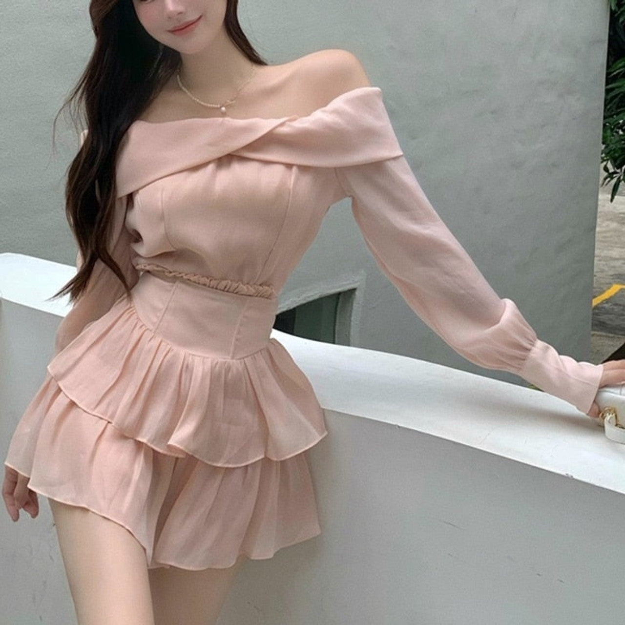 Off Shoulder Cross Slash Neck Long Sleeve Homecoming Dress fg2745 formalgowns Off Shoulder Cross Slash Neck Long Sleeve Homecoming Dress fg2745 formalgowns