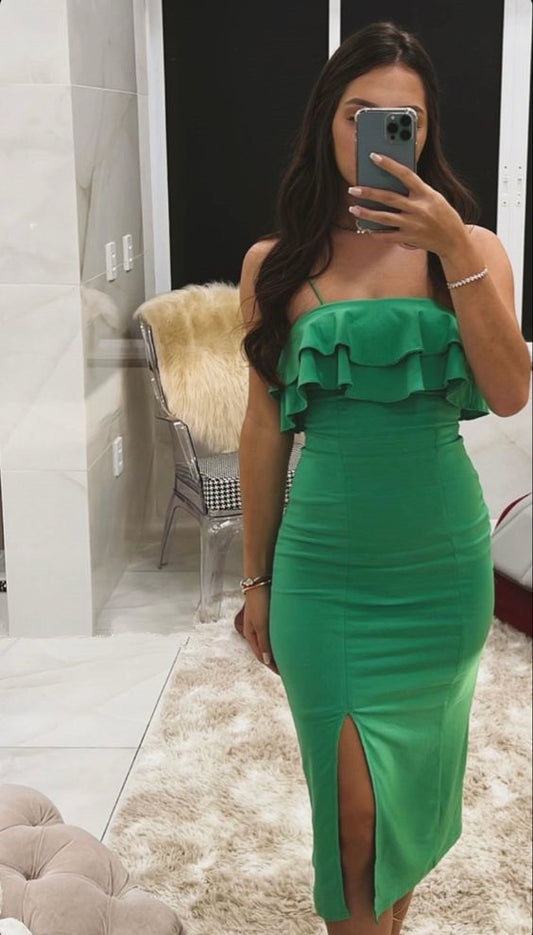 Robe de bal tendance, verte et sexy, fg2840