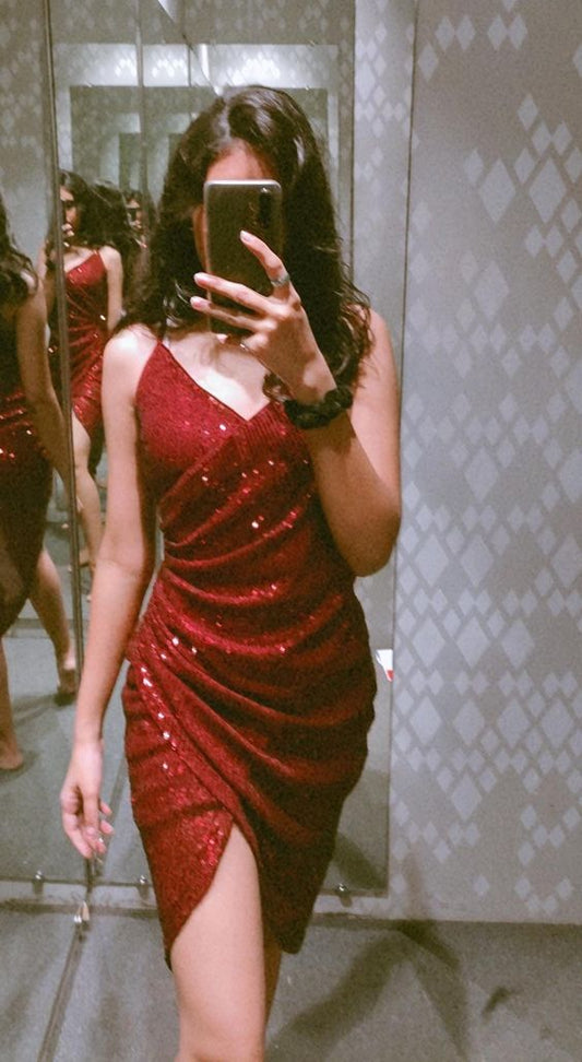 Robe de soirée rouge, robe de cocktail fg3002