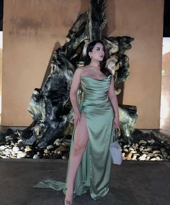 Simple Long Sage Green Evening Party Dress fg2981 – formalgowns
