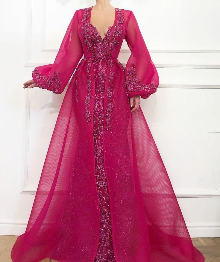 Robe de soirée à manches longues, robe de bal fg2663
