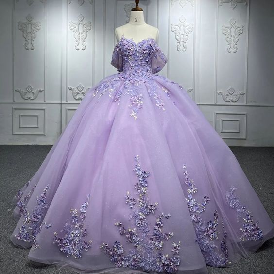 Lila A-Linie Ballkleid Ballkleid fg1241