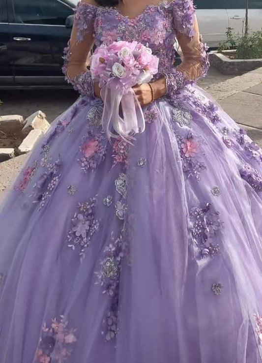 Robe de bal princesse violette, robe de Quinceañera, robe Sweet 16, fg1004