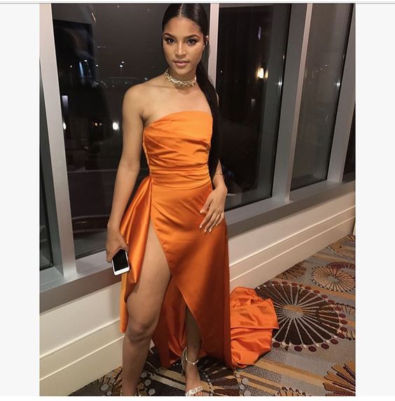 Orange Long Prom Dress, Evening Dress fg1625