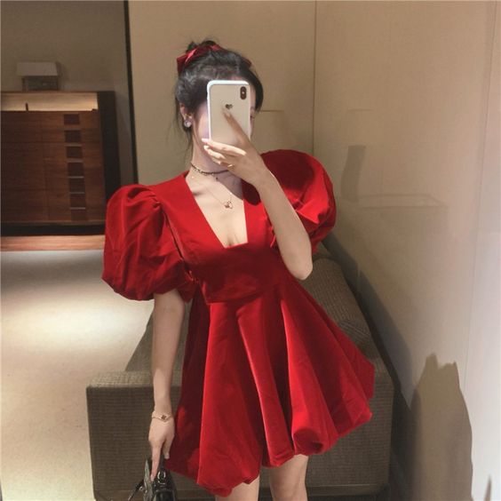 Red short homecoming dress fg1082