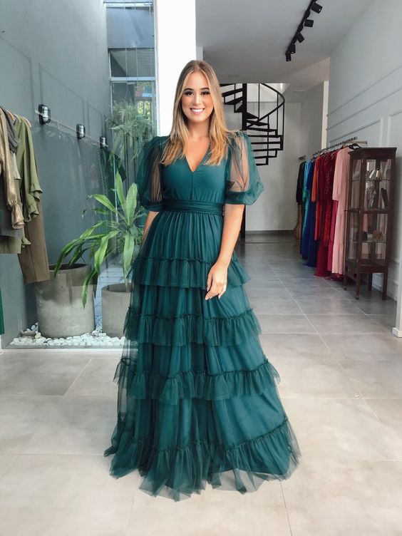 Green Long Party Gown Prom Dress fg2607