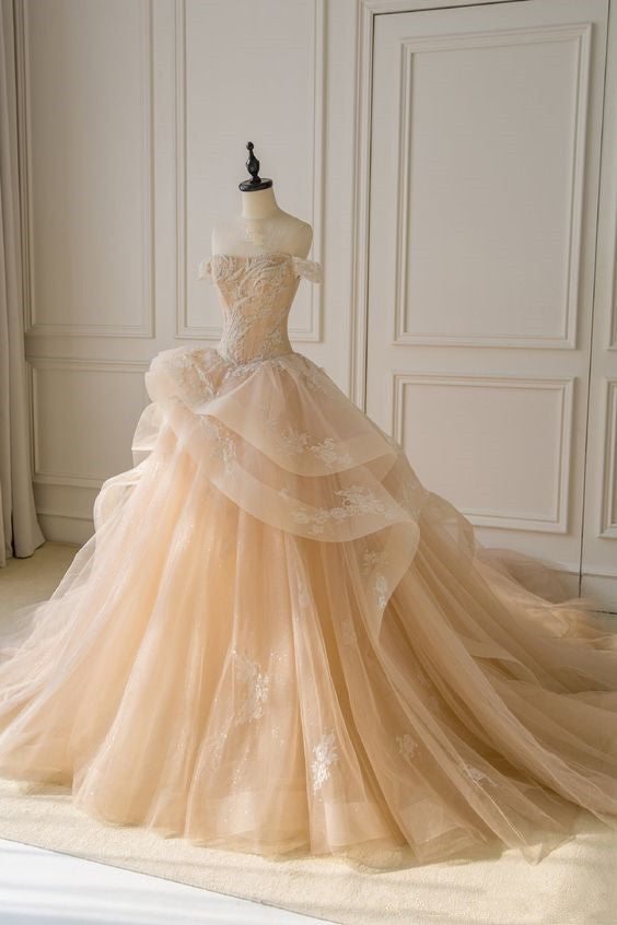 Gorgeous Champagne Appliques Quinceanera Dresses Wedding Dress fg2598 formalgowns Gorgeous Champagne Appliques Quinceanera Dresses Wedding Dress fg2598 formalgowns