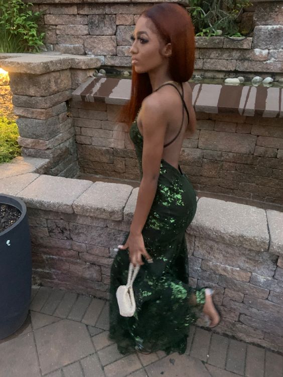 Robe de bal sirène verte sexy fg1591