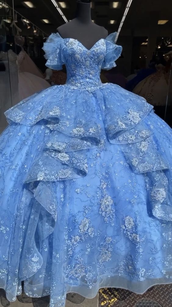 Off Shoulder Blue Quinceaera Dress Party Ball Gown fg2475 Off Shoulder Blue Quinceaera Dress Party Ball Gown fg2475