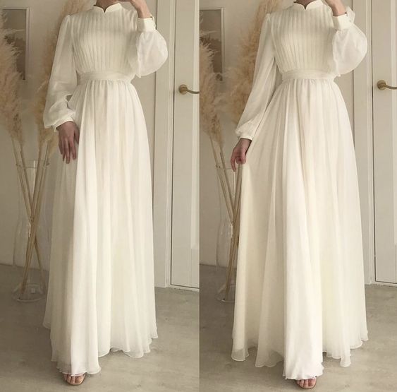 White Prom Dress, Custom Made Evening Dress fg1719