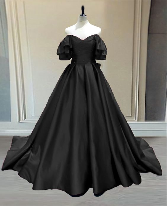Black Princess Ball Gown For Wedding Prom Dress, Evening Dress fg2624 formalgowns Black Princess Ball Gown For Wedding Prom Dress, Evening Dress fg2624 formalgowns