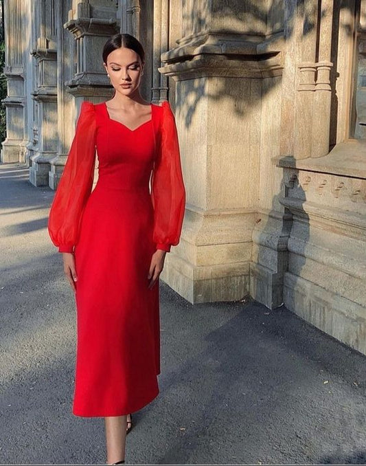 Robe de bal rouge, robe de bal unique fg1453