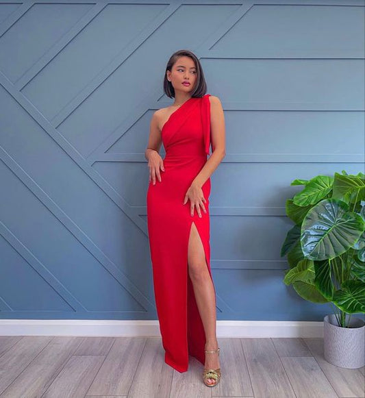 Robe de bal rouge pour femme, tenue de soirée élégante et sexy, fg1967