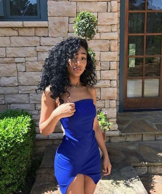 Robe de soirée courte bleu roi fg1367