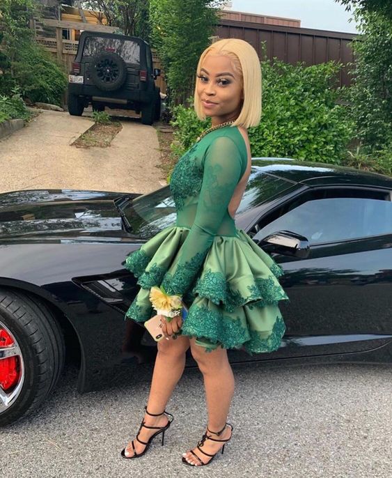 Robe de soirée courte et sexy verte, robe de soirée Paty Gowns fg1123