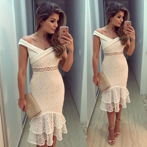 off the shoulder white prom dress fg1203