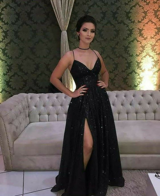 benutzerdefinierte Abend-Ballkleider Sexy schwarze Ballkleider fg1228