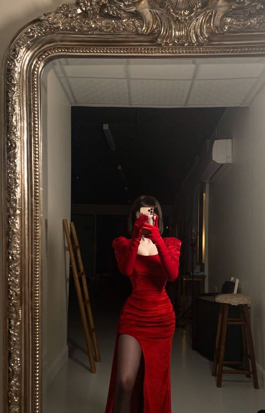 Robe de soirée longue rouge fg2529