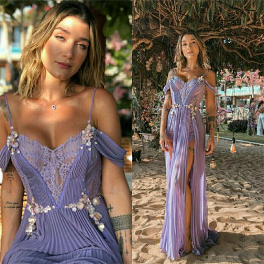 Robe de bal violette pour femme, tenue sexy et élégante, fg1991