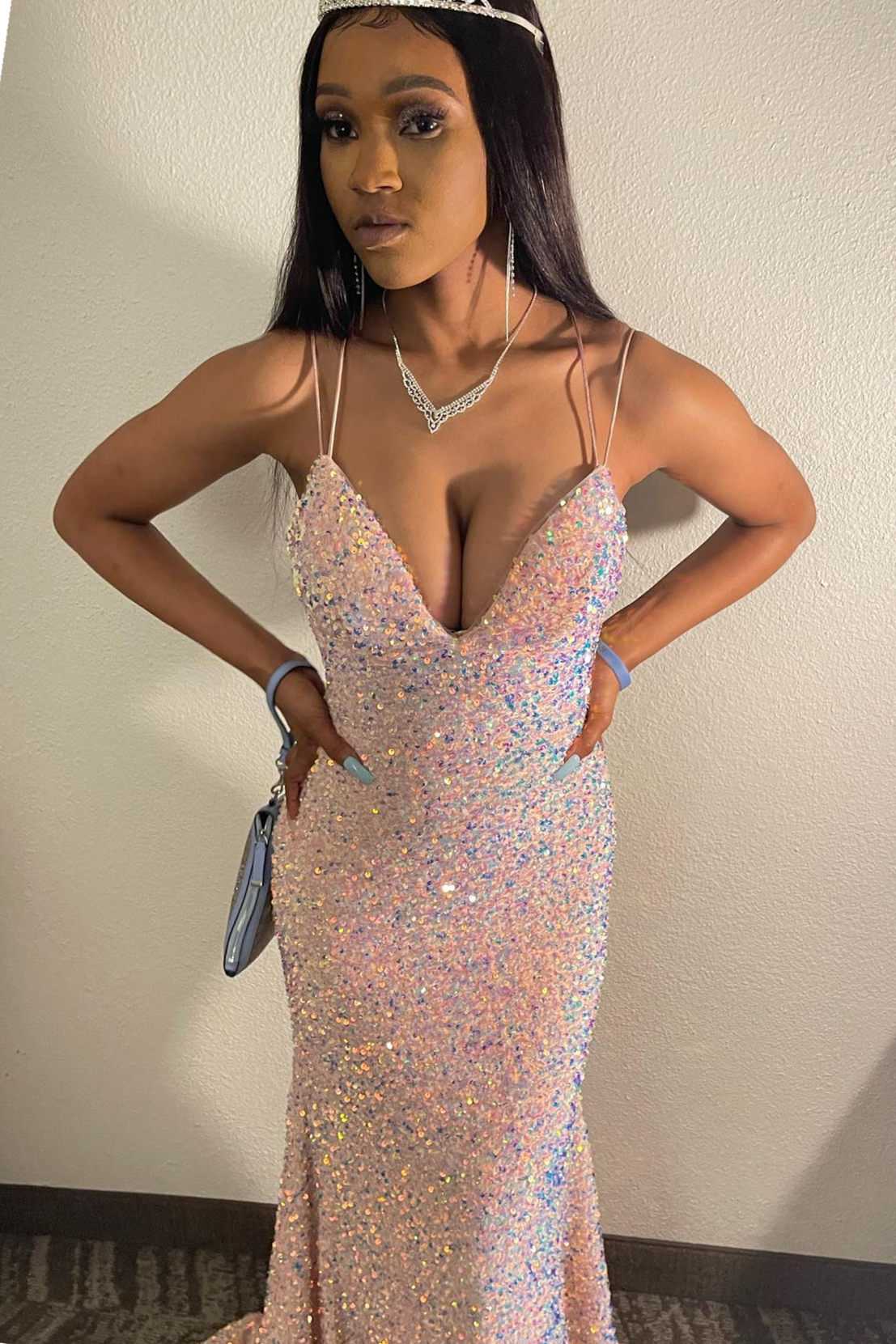Pink Iridescent Sequin Lace-Up Mermaid Long Prom Dress fg2375 formalgowns Pink Iridescent Sequin Lace-Up Mermaid Long Prom Dress fg2375 formalgowns