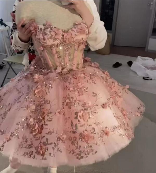 Vintage Short Pink Homecoming Dresses with Flowers fg2508 formalgowns Vintage Short Pink Homecoming Dresses with Flowers fg2508 formalgowns