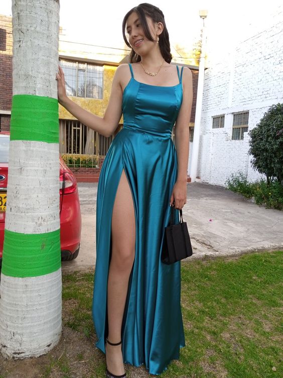 Schlichtes A-Linien-Abend- und Partykleid fg1253