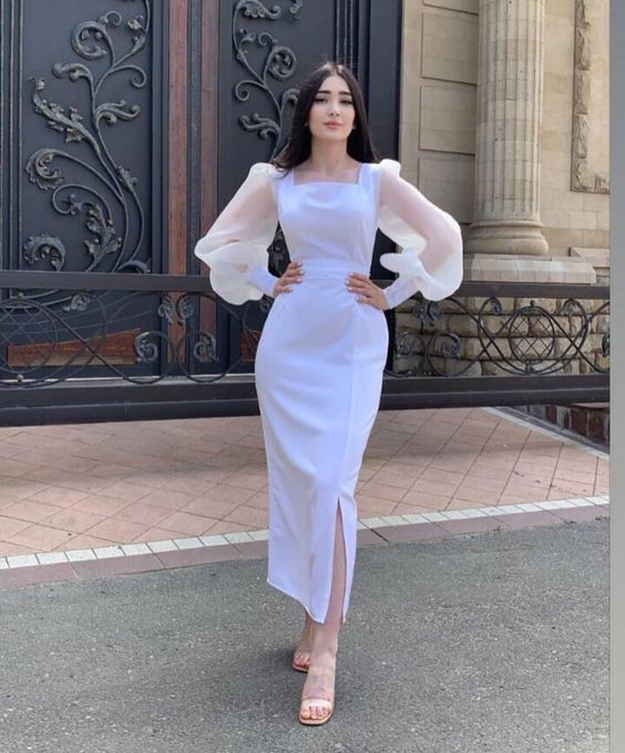 Elegant Mermaid White Women One Piece Vintage Evening Party Dress fg25 formalgowns Elegant Mermaid White Women One Piece Vintage Evening Party Dress fg25 formalgowns