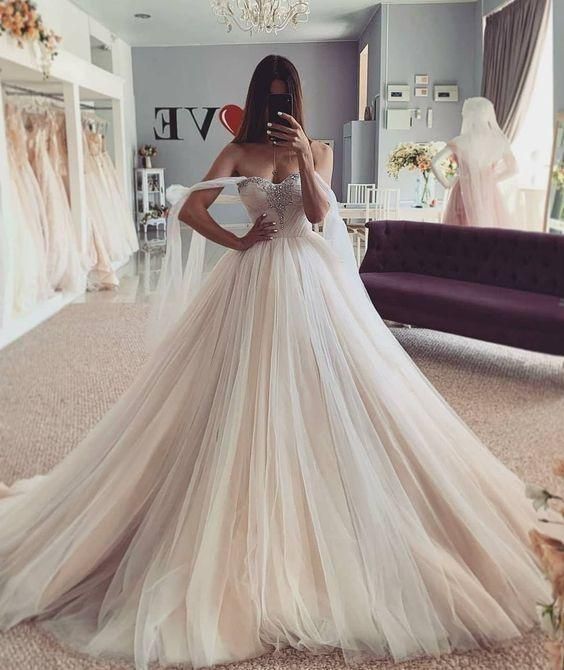 Robe de mariée longue décolleté cœur, robe de bal simple et bon marché fg2114