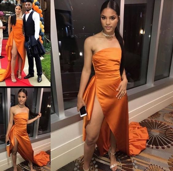 Orange Long Prom Dress, Evening Dress fg1625
