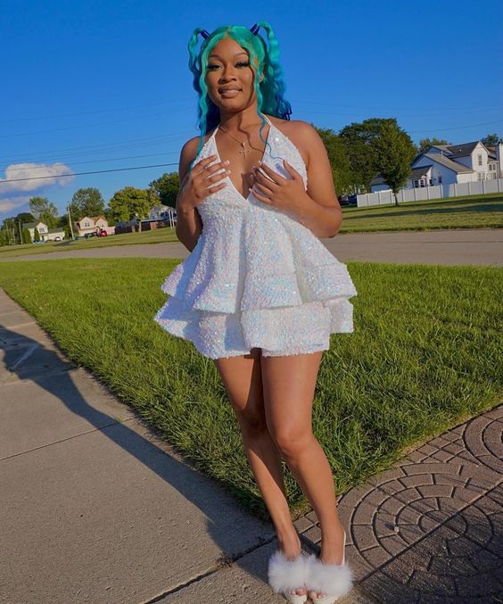 Robe de soirée courte et sexy blanche fg1104
