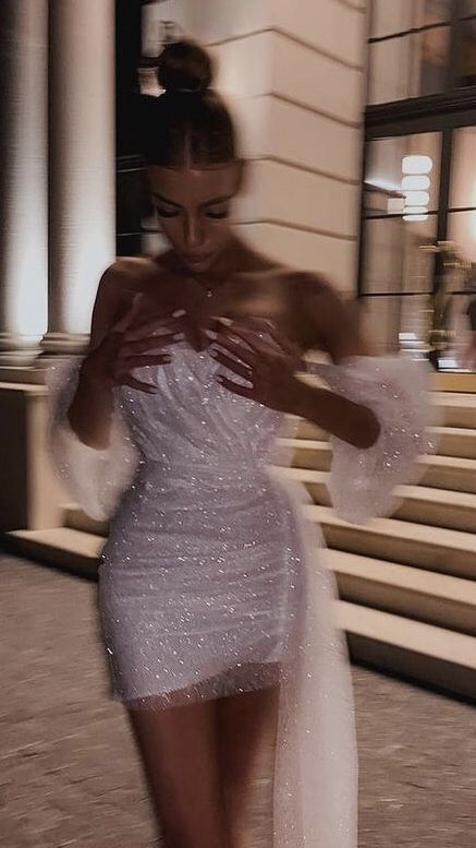 Robe de bal courte à paillettes, sexy et sur mesure, robe de soirée fg1073