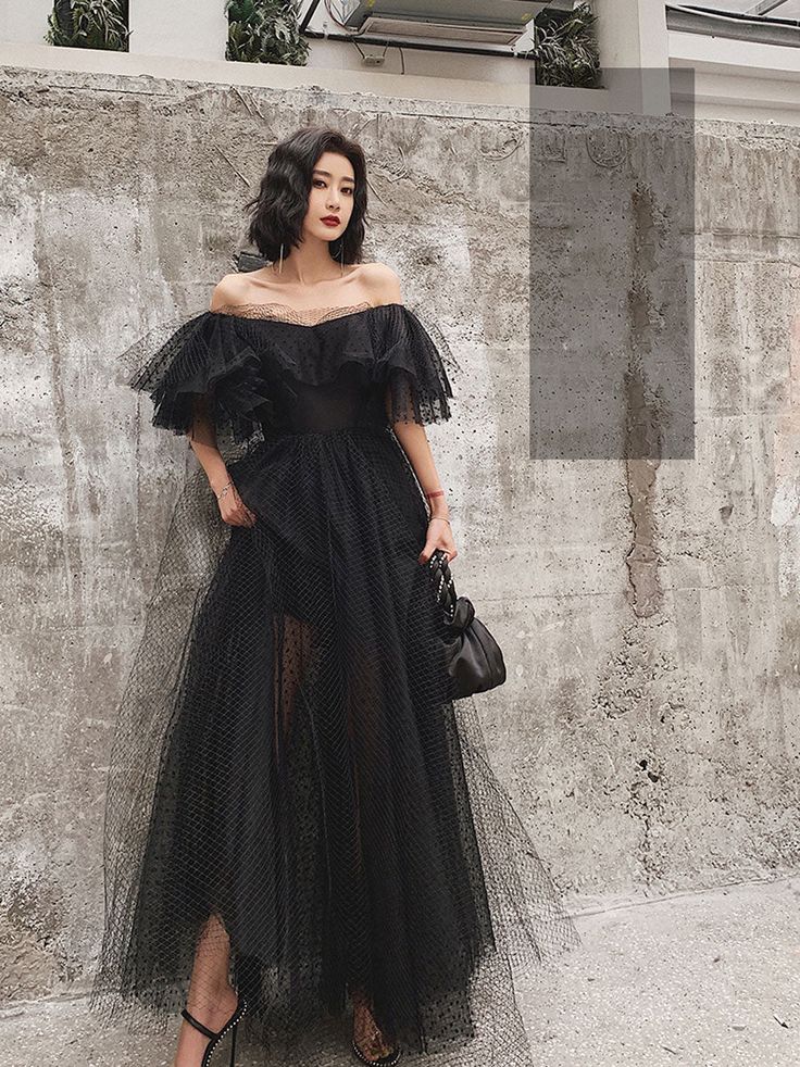 Black Tulle Long Prom Dress, Formal Dress Black Graduation Dresses fg3 formalgowns Black Tulle Long Prom Dress, Formal Dress Black Graduation Dresses fg3 formalgowns