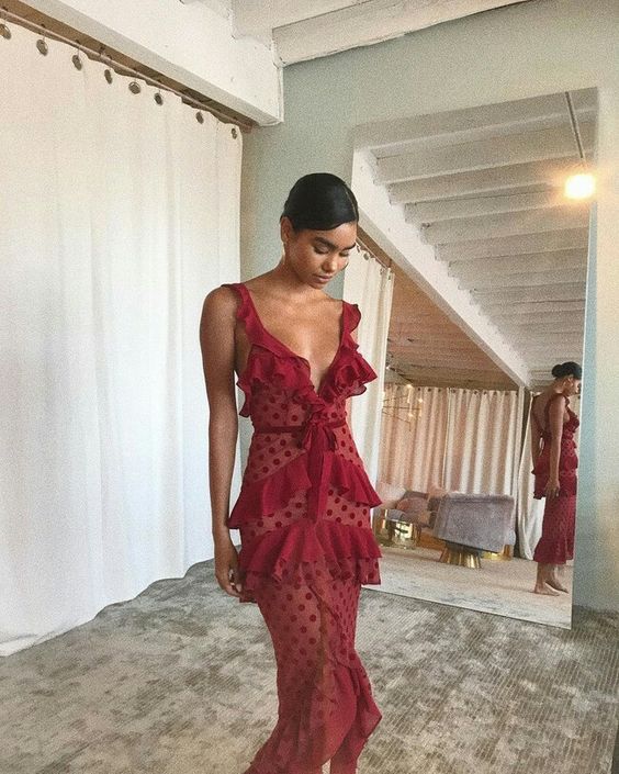 Burgundy Polka dots fashion prom dress Evening Gown Party Dress fg3260 formalgowns Burgundy Polka dots fashion prom dress Evening Gown Party Dress fg3260 formalgowns