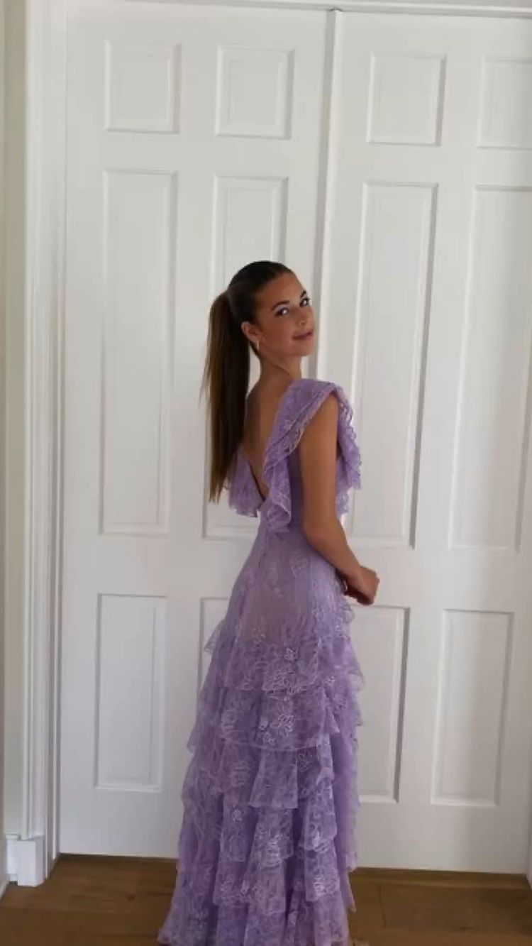 Lilac Lace Long prom dress Evening Gown Party Dress fg3249 Lilac Lace Long prom dress Evening Gown Party Dress fg3249