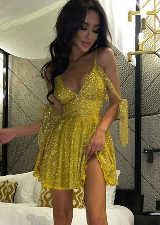 ROBE DE RENTRÉE SEXY À COL EN V ET SANS BRETELLES fg1131