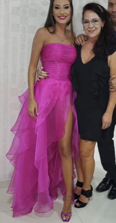 Hot Pink Einfache Abendkleider langes Ballkleid fg3007