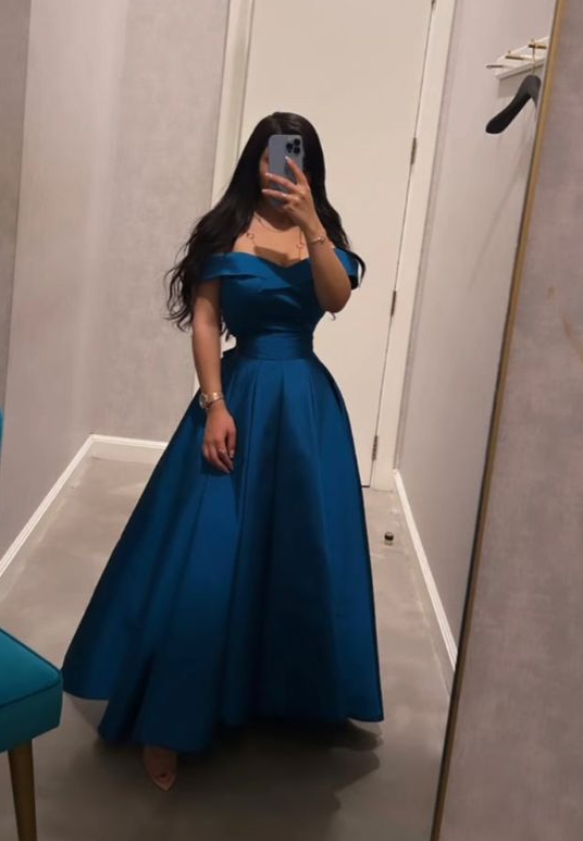 Blaue Ballkleider, schulterfreies formelles Partykleid fg1799