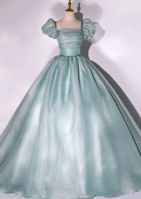 Grünes Tüll langes A-Linie Ballkleid Modekleid fg1022