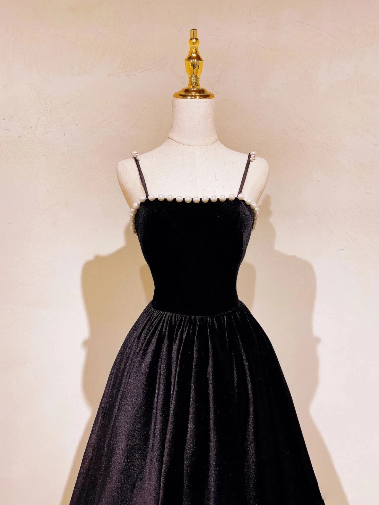 Simple black long prom dress, black evening dress fg2937