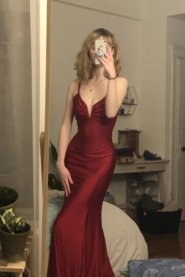 Burgundy mermaid long prom evening dress fg3068 formalgowns Burgundy mermaid long prom evening dress fg3068 formalgowns