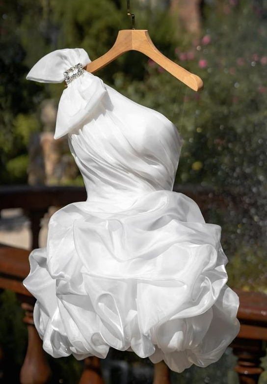 WHITE SHORT PROM DRESS, GRADUATION HOMECOMING DRESSES fg1313
