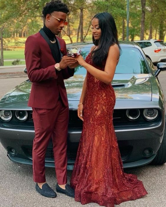 Burgundy Mermaid Prom Dresses, Fashion Evening Dresses fg1618