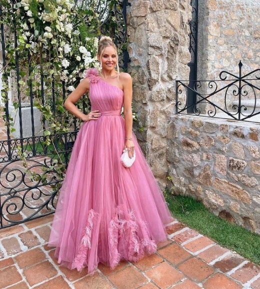 Rosa langes Ballkleid, Abendkleid fg2636