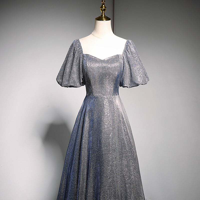 Robe de soirée argentée, nouvelle robe longue à paillettes, robe de demoiselle d'honneur, robe de bal fg142