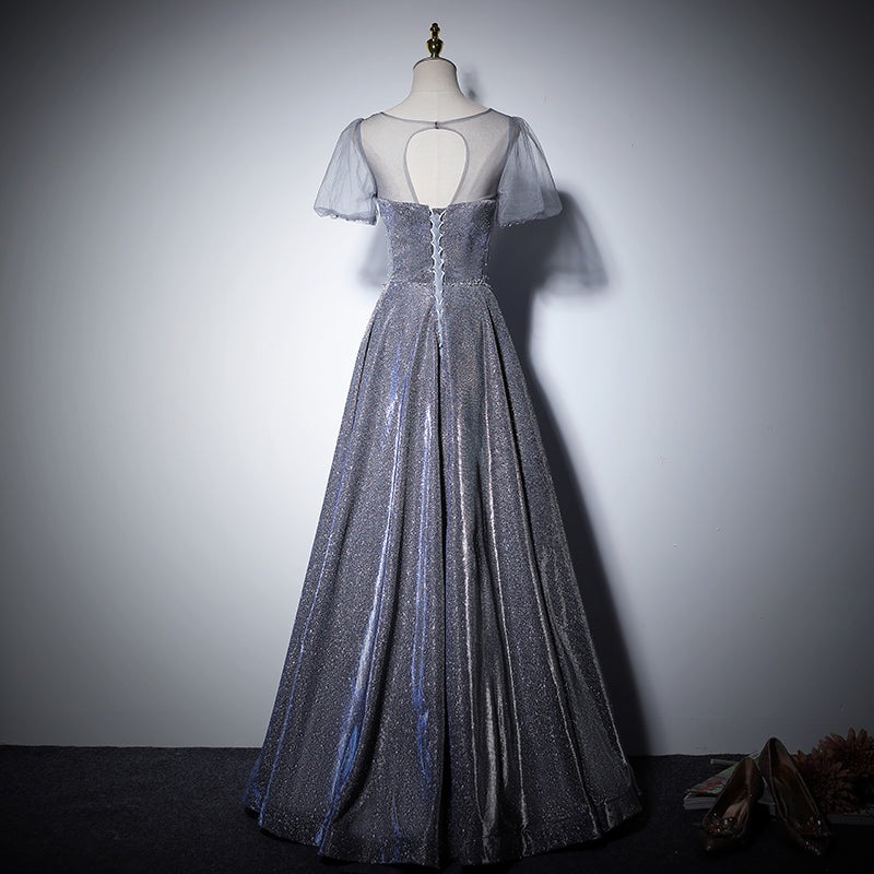 Robe de soirée argentée, nouvelle robe longue à paillettes, robe de demoiselle d'honneur, robe de bal fg144