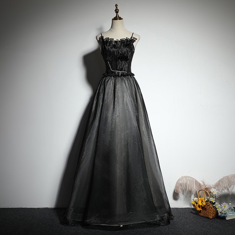 Robe de soirée noire, robe de bal fg154