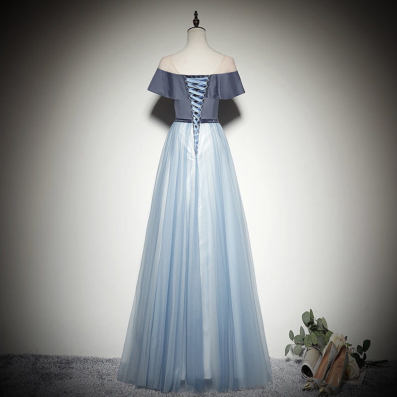 Robe simple et généreuse, nouveau style, robe de demoiselle d'honneur bleue, robe de soirée, robe de bal fg168