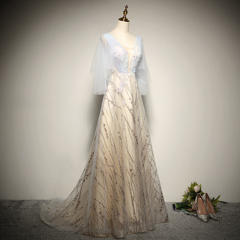 Robe de demoiselle d'honneur longue de style A-line, robe de soirée, robe de bal fg175