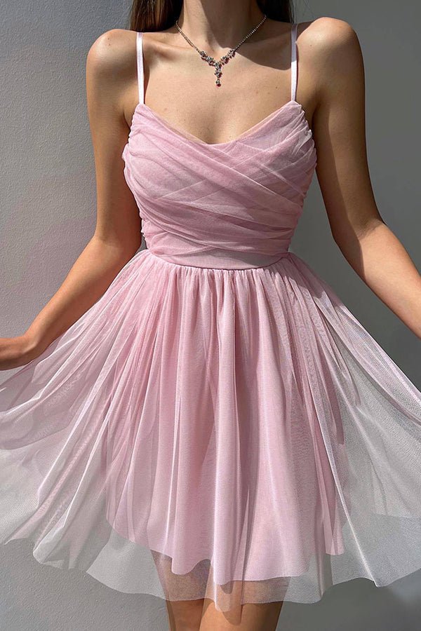 Robe courte trapèze en tulle, robe de soirée fg350